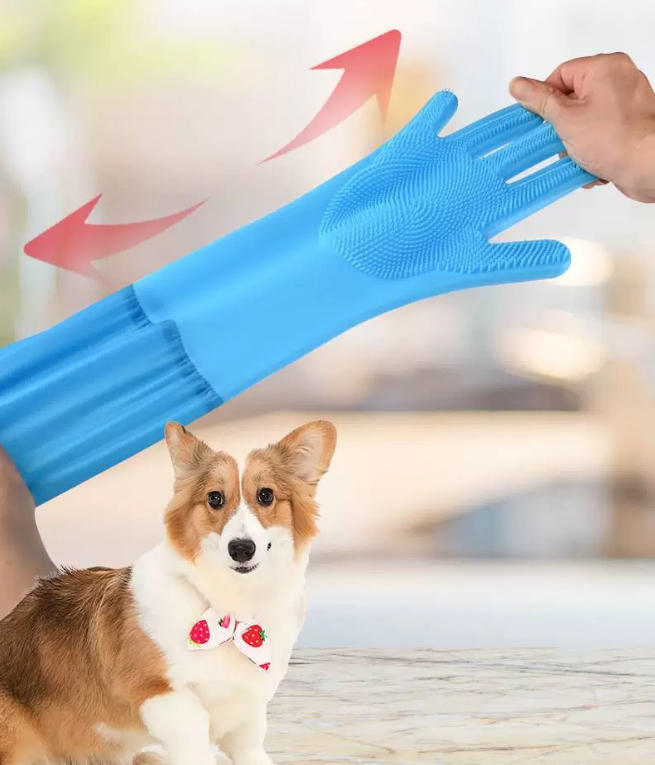 Pet grooming glove style B detail image
